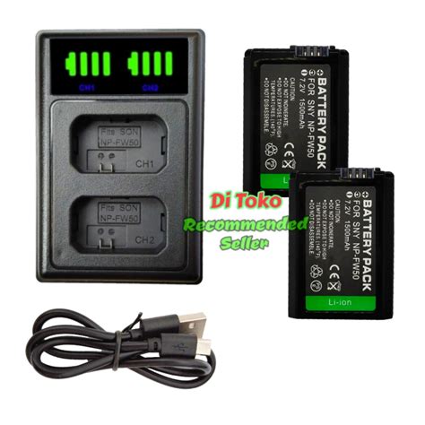 Jual Paket Charger Double Slot Battery For Kamera Sony Np Fw