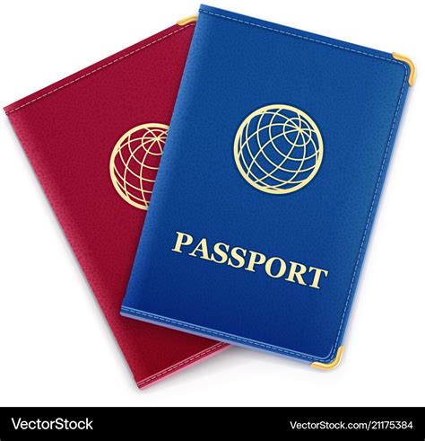 Red And Blue Passport Royalty Free Vector Image