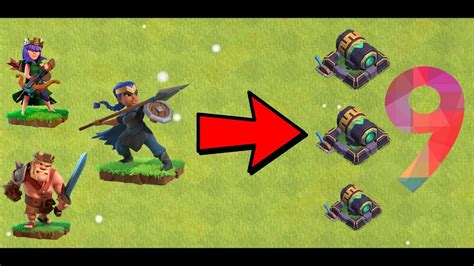 King Queen And Royale Vs 9 Cannons Level 20 Clash Of Clans 1080p