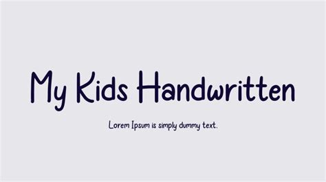 My Kids Handwritten Font Download Free For Desktop And Webfont