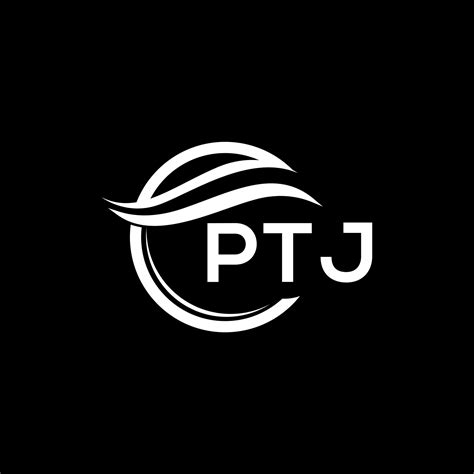 PTJ letter logo design on black background. PTJ creative circle logo ...