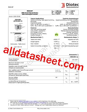 BAS16P Datasheet PDF Diotec Semiconductor