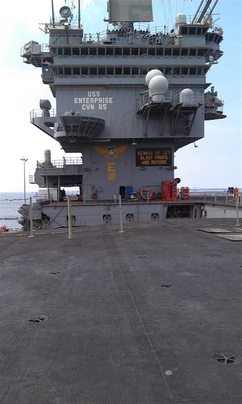 Flight Deck And Island Of The USS Enterprise Us Navy Aircraft Navy