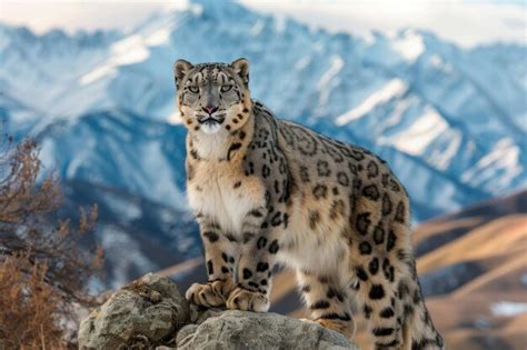 Premium Photo | A portrait of a Tian Shan snow leopard in a natural setting