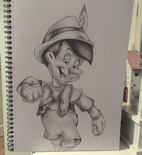 Disneys Pinocchio Drawing Drawn On A3 Cartridge Paper Dibujos De