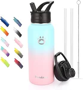 Amazon Pandaria 32oz Insulated Water Bottle With Lids And Straws