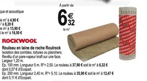 Promo Rockwool Rouleau En Laine De Roche Roulrock Chez Trid Me