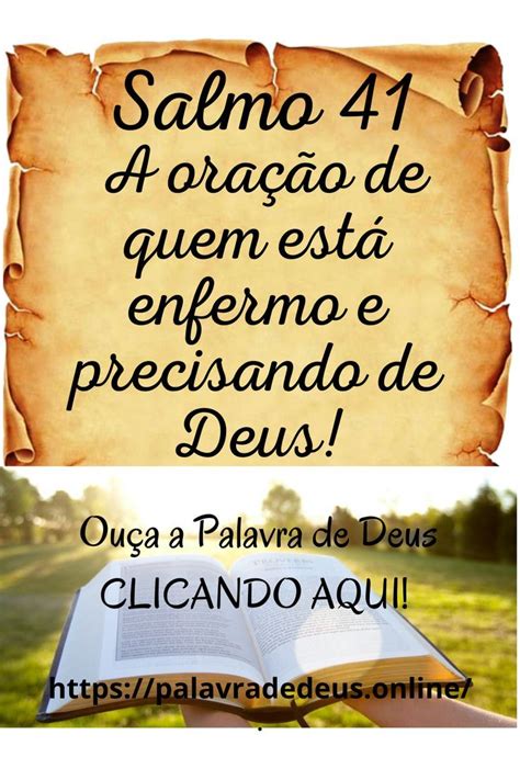 Salmos A Ora O De Um Enfermo Que Est Precisando De Deus Salmos