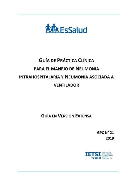 Gu A De Pr Ctica Cl Nica Para El Manejo De Neumon A Intrahospitalaria Y