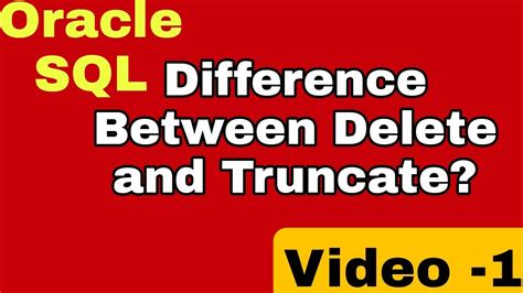 Oracle Difference Between Delete And Truncate Oracle Delete Vs