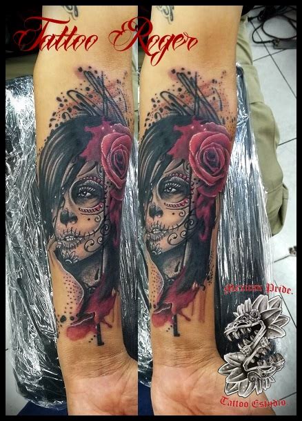 Tatuaje del artista Mexicano Roberto Girón catrina Tatuajes y más