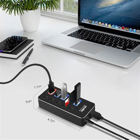 Atolla USB Hub Powered 4 Port USB 3 0 Data Hub 1 Smart USB Charging