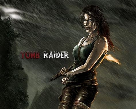 Lara Croft Fantasy Babe Game Hot Tomb Raider Rain Sexy HD