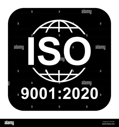 Icono ISO 9001 2020 Símbolo de calidad estándar Botón vectorial