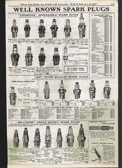 Early Spark Plug Reference Chart Technical Antique Automobile Club Of America Discussion