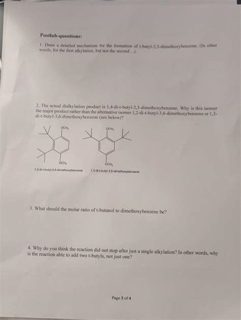 Solved Postlab Questions Draw A Detailed Mechanism For Chegg