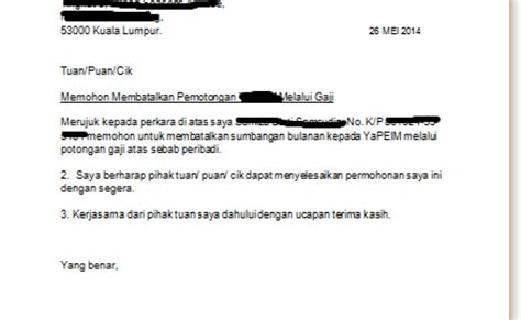 Contoh Surat Pengurangan Gaji Pekerja Contoh Surat Pemotongan Gaji