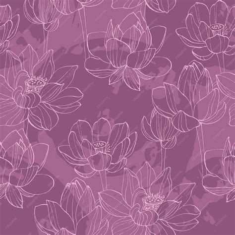 premium vector lily seamless pattern