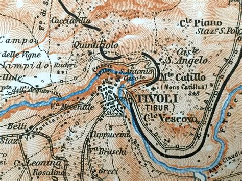 Antique 1904 Tivoli Italy Map From Baedekers Guide Rome - Etsy | Italy ...