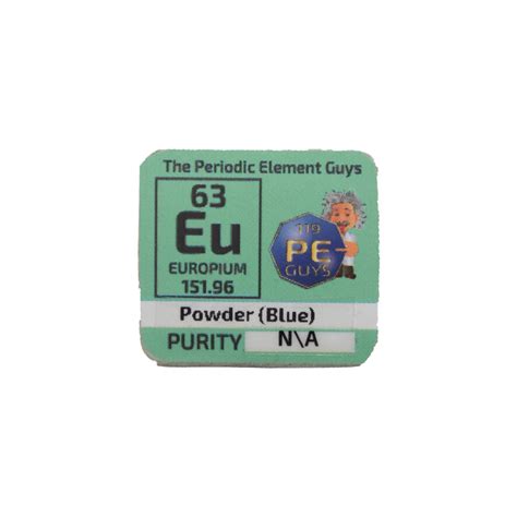 Europium Glow Powder Blue Peguys Periodic Element Tile The Periodic