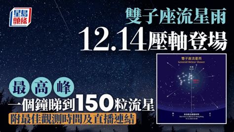 雙子座流星雨︱1214壓軸登場 每小時或睇到150顆流星 太空館全程直播 星島日報