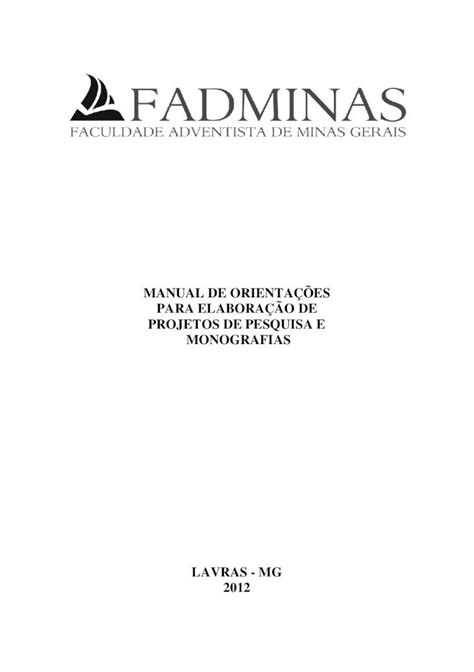 Pdf Manual De Orienta Es Para Elabora O De Projetos De