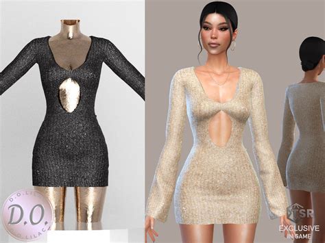 The Sims Resource Sunny Knitwear Cutout Mini Dress DO0339