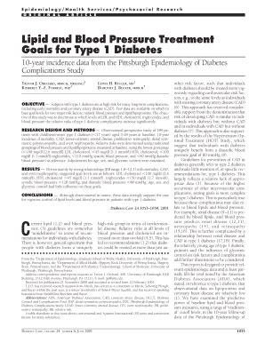 Fillable Online Care Diabetesjournals Lipid And Blood Pressure