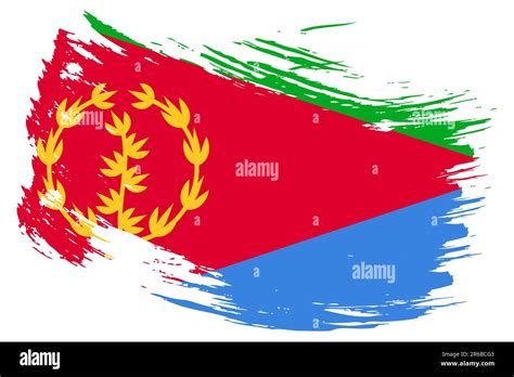 Eritrea Brush Stroke Flag Vector Background Hand Drawn Grunge Style