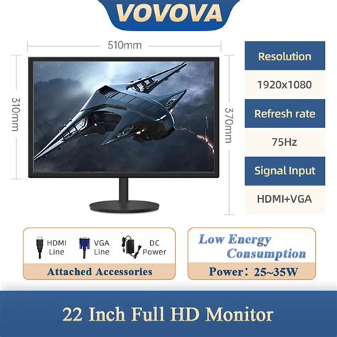 Vovova Original Brand New Led Monitor Inch Hz Pc Computer