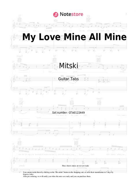 Mitski My Love Mine All Mine Acordes Tablaturas Para Guitarra En