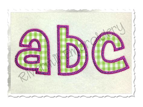 Cheri Applique Satin W Bean Stitch Machine Embroidery Alphabet