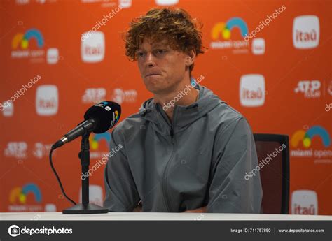 Miami Gardens Florida March Jannik Sinner Italy Press Conference