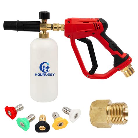 Hourleey Short Pressure Washer Gun With Foam Cannon For Car 1 4 Quick