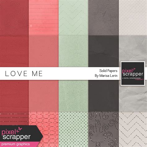 Love Me Solid Papers Kit By Marisa Lerin Graphics Kit