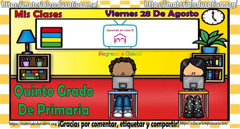 Mis Clases De Aprende En Casa Ii Del Quinto Grado De Primaria Del