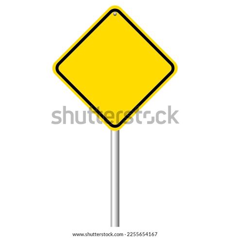 Blank Diamond Shaped Yellow Road Sign Stock Vector Royalty Free