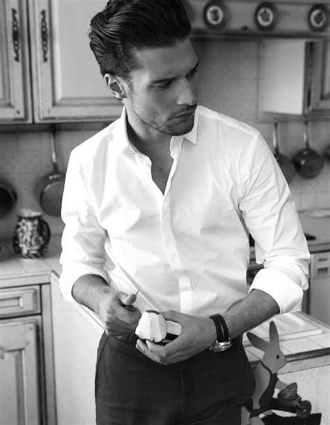 Crisp White Button Up And Black Trousers Classic White Shirt Men