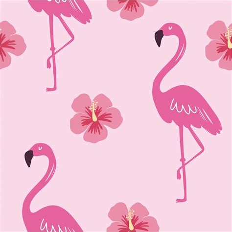 Papel De Parede De Flamingo Vetor Premium