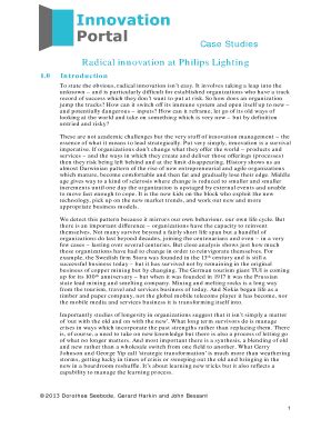 Fillable Online Radical Innovation At Philips Lighting Fax Email Print