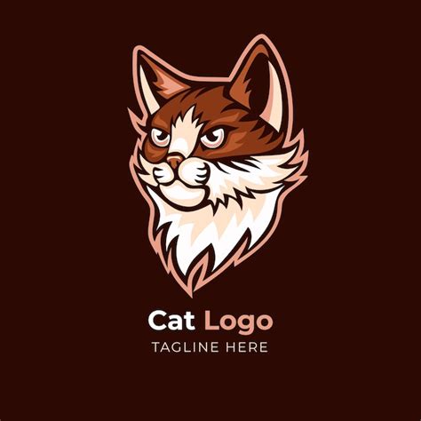 Handgezeichnete Katze Logo Vorlage Kostenlose Vektor