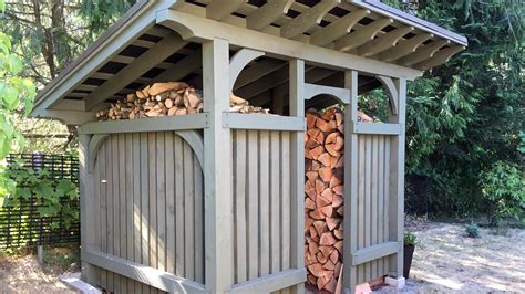 Here's the firewood storage shed I built from red cedar and douglas fir ...