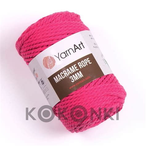 Sznurek Yarnart Macrame Rope Mm Fuksja Kokonki Motki Ombre