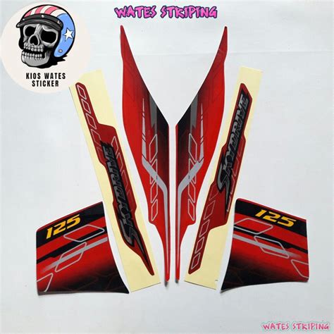 Jual Striping Sticker Lis Les Polet Suzuki Skydrive Merah