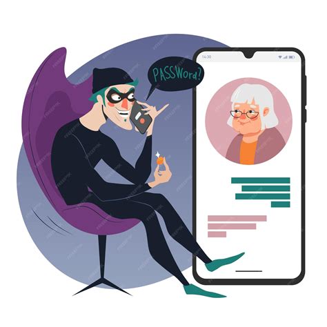 Premium Vector | Phone scam crime concept illustration online social