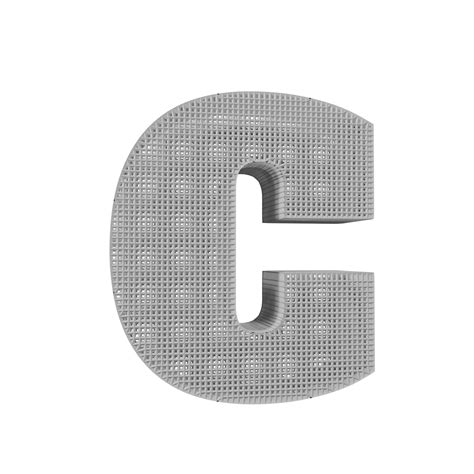 Wireframe Text Effect Letter C 3d Render 16316792 Png