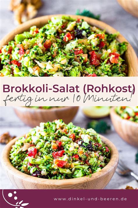 Einfaches Rezept für einen veganen Rohkost Salat mit Brokkoli Apfel