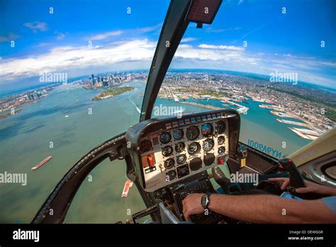 Helicopter Aerial view of Manhattan, New York City, NY USA Stock Photo ...