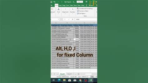 📈💥fixed Row And Column Using Short Cut Key Autofit Row Height