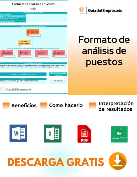 Formato de análisis de puestos Plantillas Excel Word PDF 2025